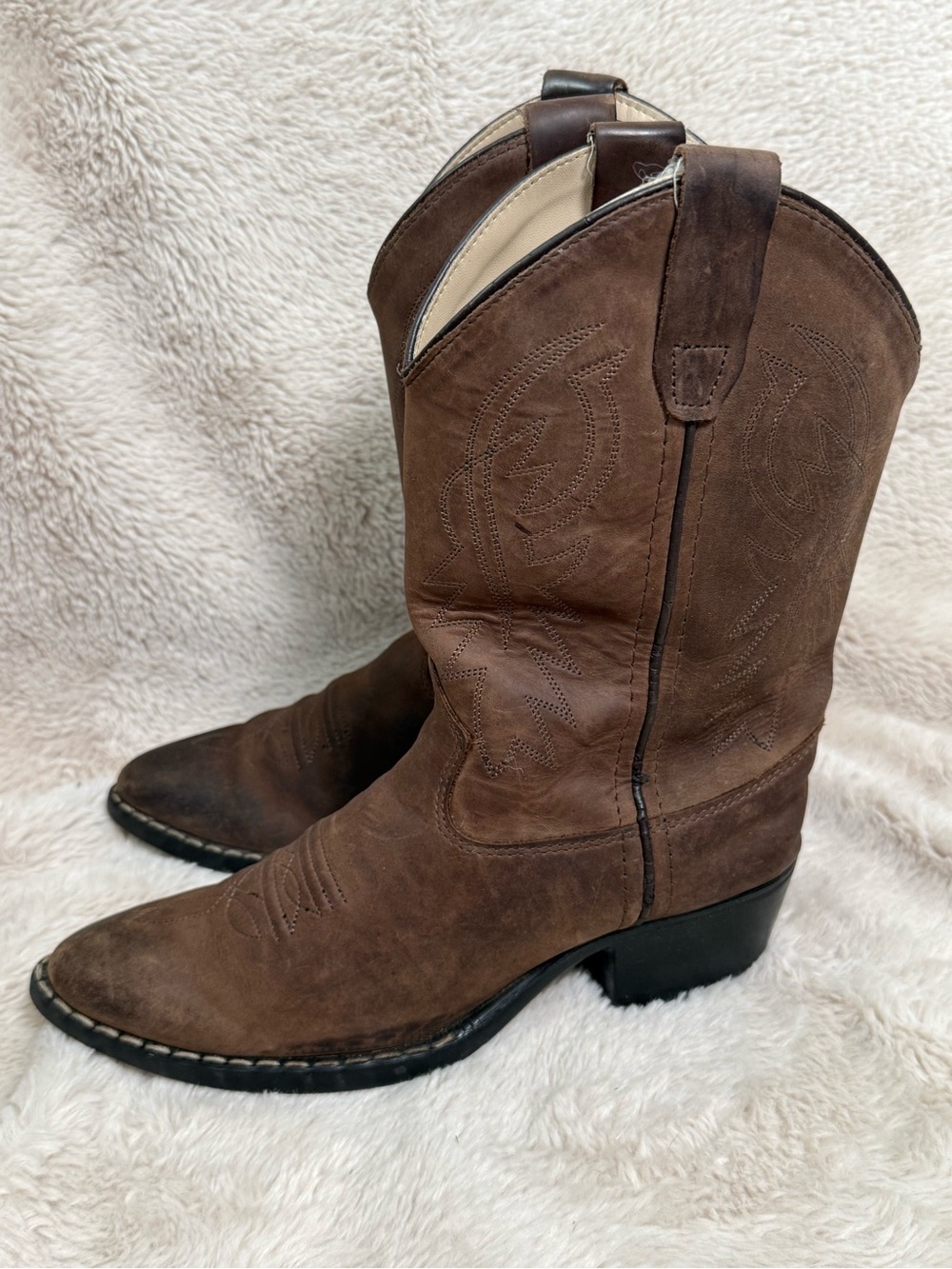 Cody James Old West Leather Cowboy Boots Youth Sz 3.0 D